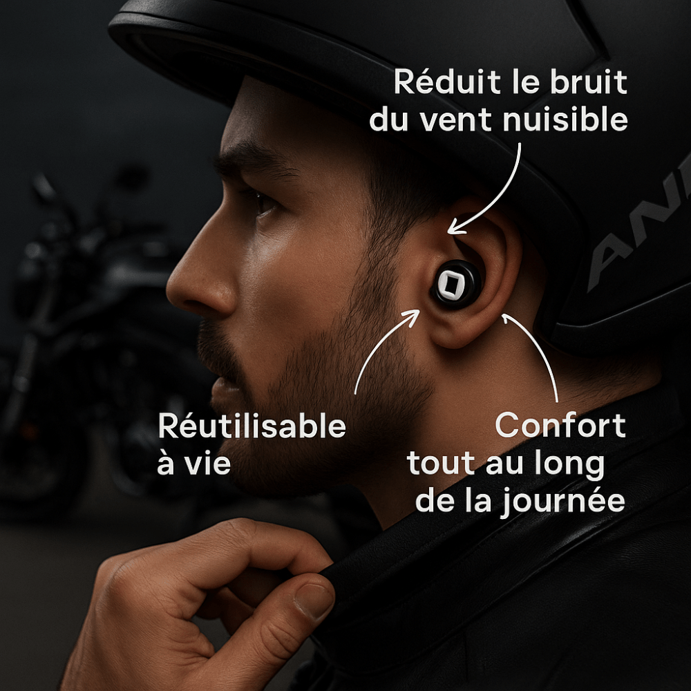 Bouchons BikerZen - Fini les bruits de vent en moto - BikerZen