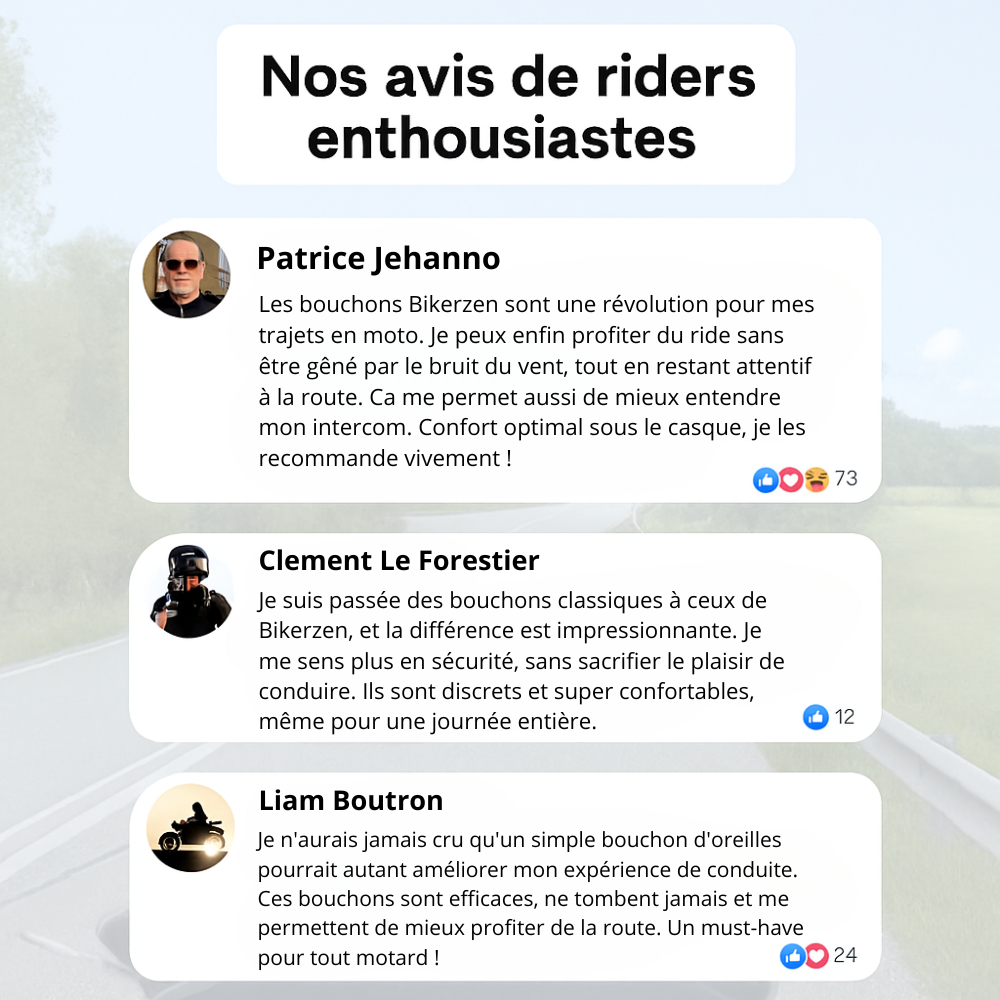 Bouchons BikerZen - Fini les bruits de vent en moto