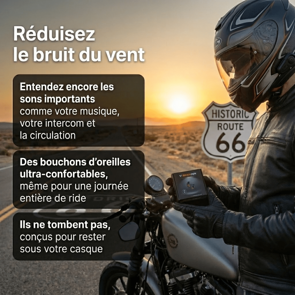 Bouchons BikerZen - Fini les bruits de vent en moto - BikerZen