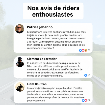 Bouchons BikerZen - Fini les bruits de vent en moto
